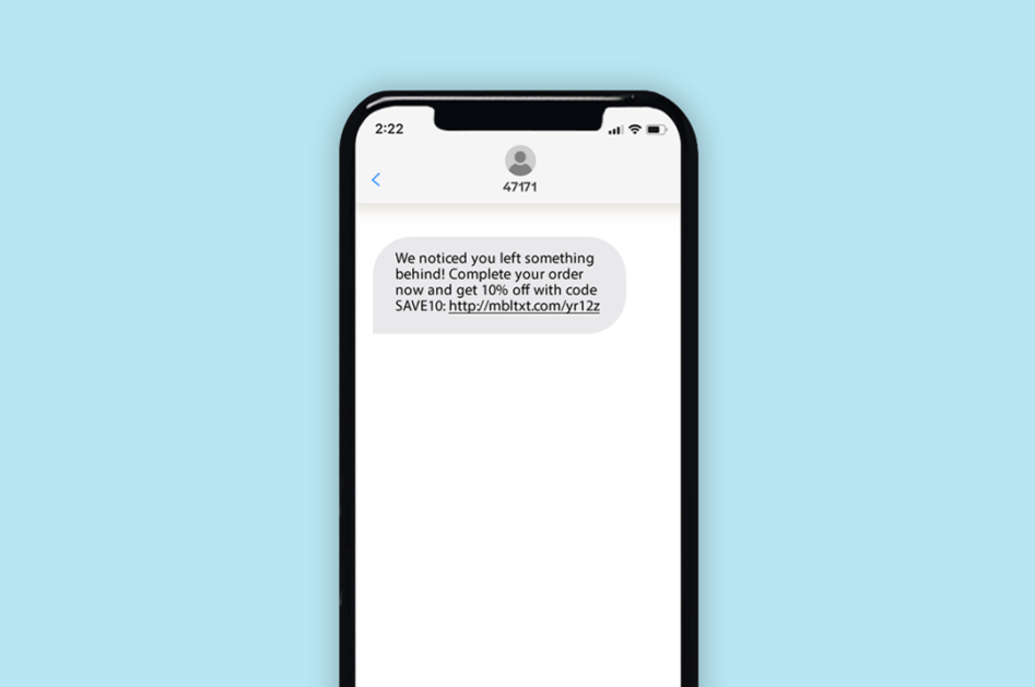 Abandoned cart SMS