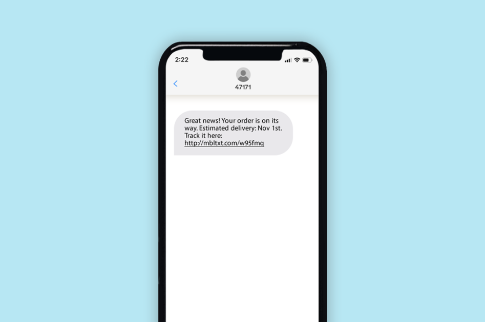 Shipping / Delivery Notifications SMS Example